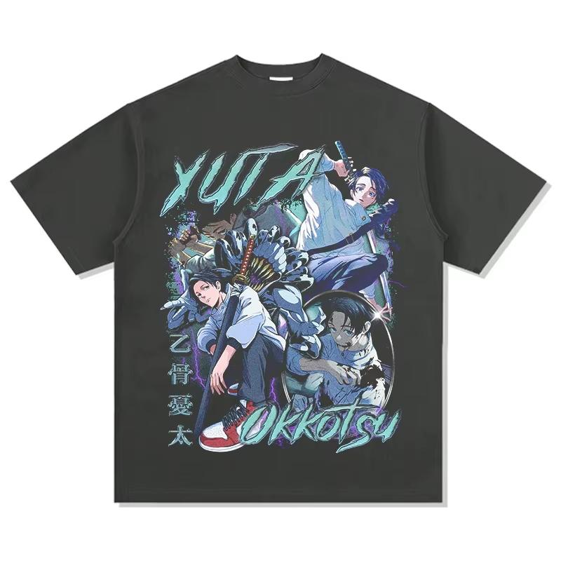 Jujutsu Kaisen Japanese Anime Pure Cotton T-shirt, Unisex Summer Casual Sports Street Style Tee for Anime Fans T-Shirt