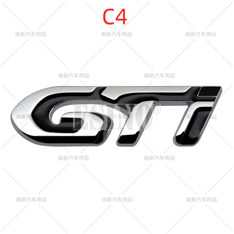 Car GT GTI Line 3D Metal Chrome Zinc Alloy Emblem Car Badge Body Fender Adhesive Emblem
