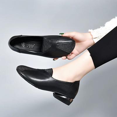 Черные туфли Tacan женские классические высококачественные на черном квадратном каблуке женские повседневные удобные туфли с ремешком на каблуке обувь для женщин