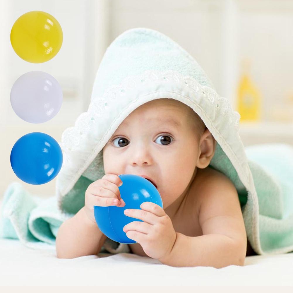 100 шт. белые, синие и желтые мягкие пластиковые многоразовые шарики для игр в океане, детские игрушки для детей