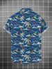 Men's Casual Short - Sleeve Shirt, Coconut Tree Pattern Printed, Polyester Material, Mixed Color, Multiple Specifications Available, Fashionable for