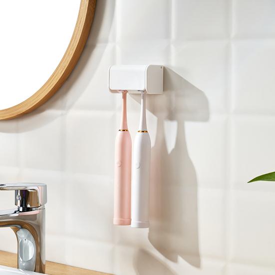 2 шт., настенный держатель для электрических зубных щеток, 2 слота, дизайн, автоматическая крышка, компактный органайзер для хранения зубных щеток