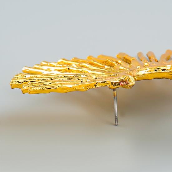 1 пара женских ушей, полые в форме цветка, серьги-гвоздики из нержавеющей стали с гальваническим покрытием, противоскользящие, легкие