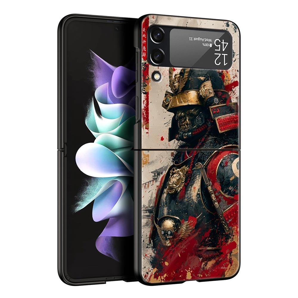Японский Бусидо Самурай Чехол для Телефона Для Samsung Galaxy Z Flip3 Flip4 Flip5 Чехол-Оболочка Для Z Flip 3 4 5 6 7 Жесткая Складная Крышка