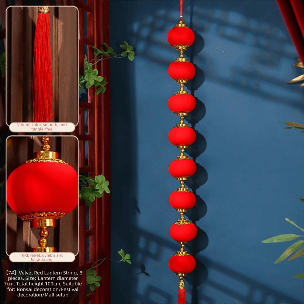 Chinese Style Red Ball Lantern String Fu Character Door Lantern Pendant Wedding