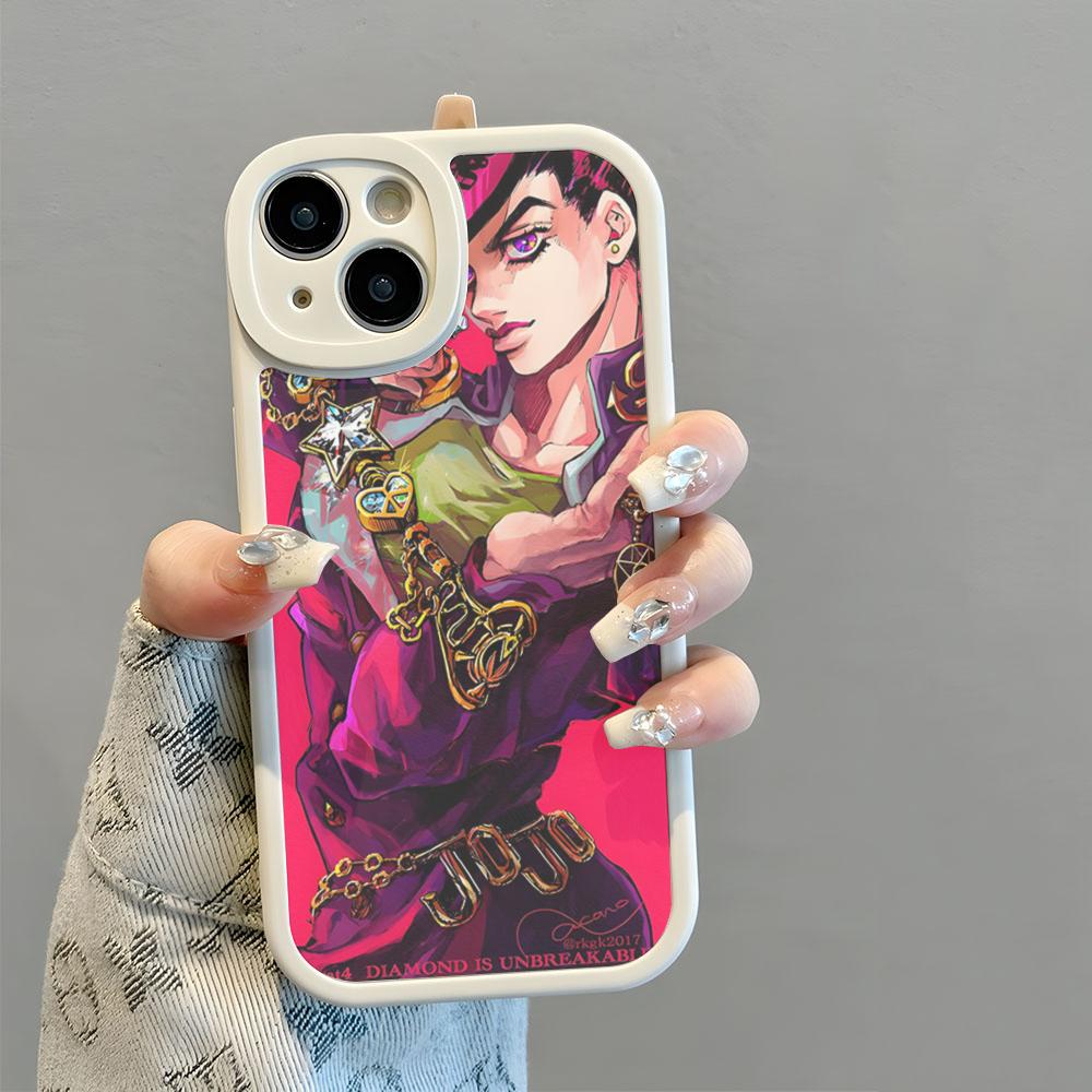 Чехол для телефона JoJo's Bizarre Adventure JoJo Аниме Новый 2025 Кожа ягненка Силикон Для светящегося IPhone 16 15 14 11 12 13 Pro Max Mini