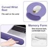 MOSISO Wrist Rest Support for Mouse Pad Keyboard Circular Curve Ergonomic Pain Relief Easy Typing Pad with Raised Memory Foam & Set, Non-Slip Base,