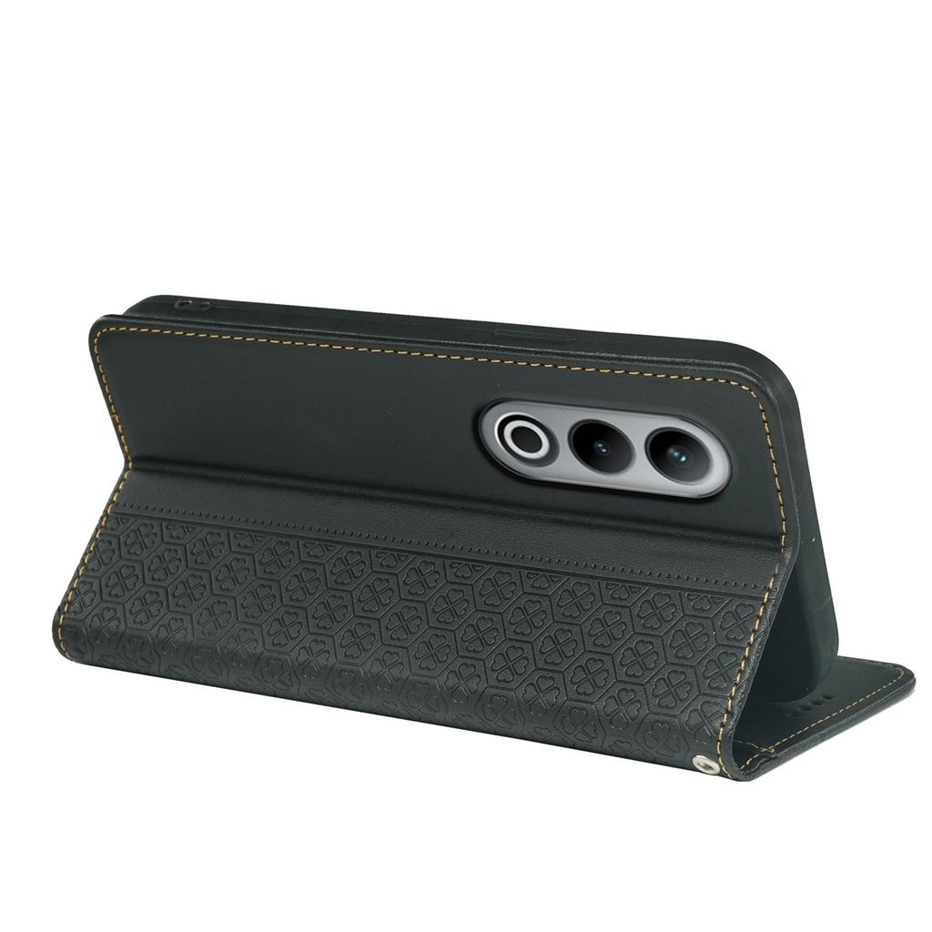 Чехол для OnePlus Nord CE4 5G Кожаный чехол-книжка с четырёхлистным клевером Подставка Кошелёк