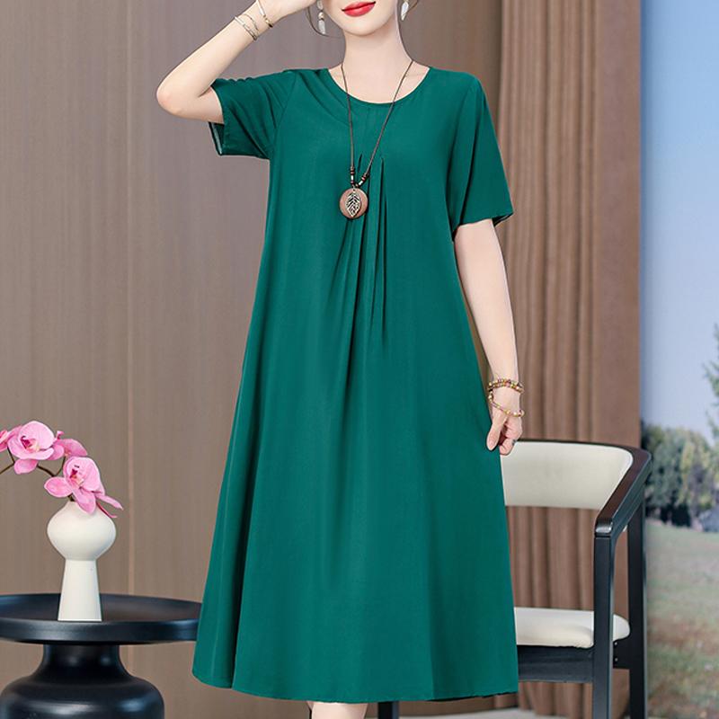 Летние элегантные длинные платья для женщин, большие размеры, свободное женское платье с коротким рукавом и винтажным принтом