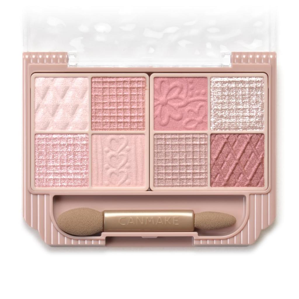 Canmake Petit Palette Eyes 03 Mignonne Ribbon Eyeshadow Palette with Pink 2.0g Tip,