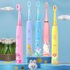 Children's Electric Toothbrush Cartoon Kids With Replacement Head Ultrasonic IPX7 Waterproof Rechargeable Sonic Toothbrush OFK