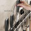Kitchen Storage Rack Non-perforated Shelves Wall Mounted with Movable Hook Spoon Holder Organizer Kitchen Utensil Accessories