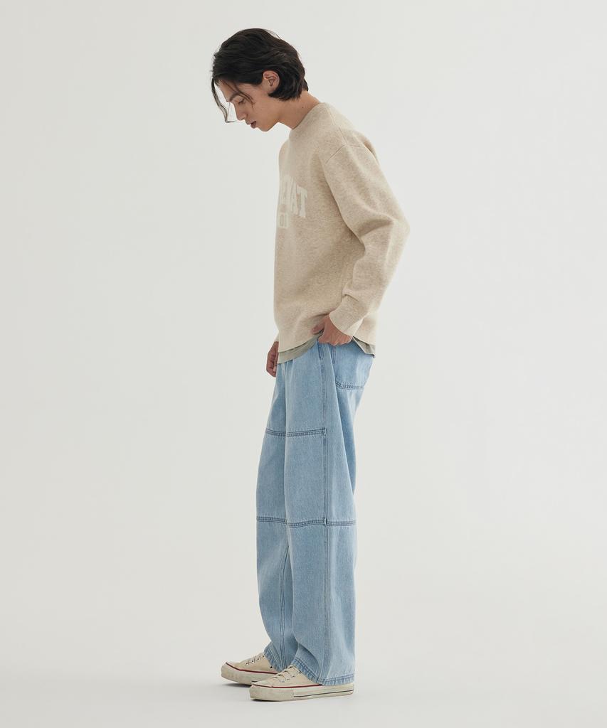 COVERNAT Center Arch Logo Knit Beige