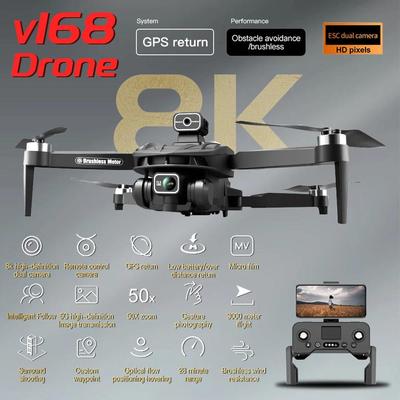 2025 Новый V168 PRO MAX Оригинальный GPS Дрон 5G Профессиональный 8K HD Аэрофотосъемка Дрон с двойной камерой и всенаправленным обзором препятствий