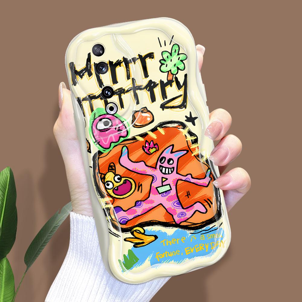 Милый мультяшный узор, кремовая текстура, мягкий силиконовый чехол с волнистыми краями, чехол для телефона для Huawei Honor Infinix Tecno iPhone
