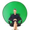 142cm Round Green Screen Backdrop Portable Green Screen Chair Background for Video Chats Video Conference Game Single