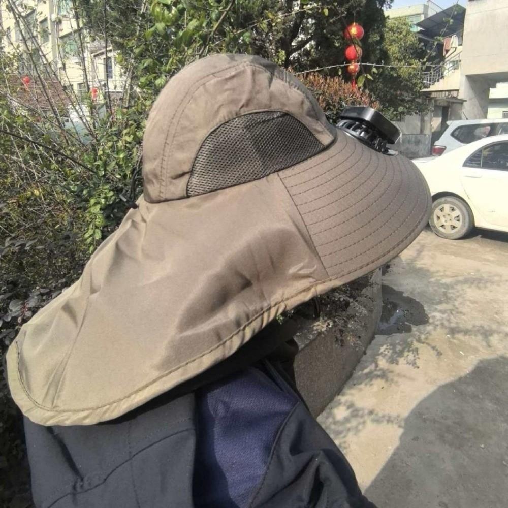 Breathable Solar Fan Hat Strong Wind Summer Fan Visor Cap Convenient Fishing Bucket Hat  Hiking
