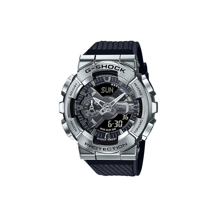 G-SHOCK Серия GM Металлическая Эволюция Серебряное Кольцо Маленькая Пушка Водонепроницаемые Ударопрочные Антимагнитные Кварцевый Механизм Ремешок из Смолы Мужские часы GM-110-1A