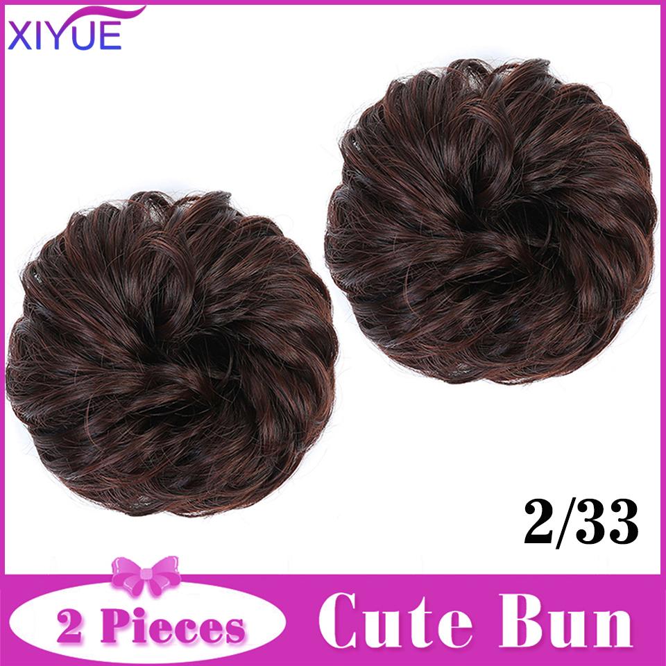 2 шт., грязный пучок для волос, заколка для наращивания волос, вьющиеся волосы, пончик, искусственные волосы, шиньон, синтетические волосы, грязный шиньон для женщин, свадьба