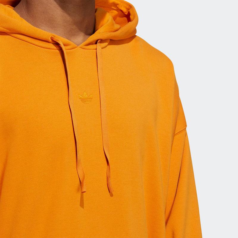 adidas Мужская толстовка с капюшоном Originals с логотипом трилистника и животным принтом, оранжевая HJ7823