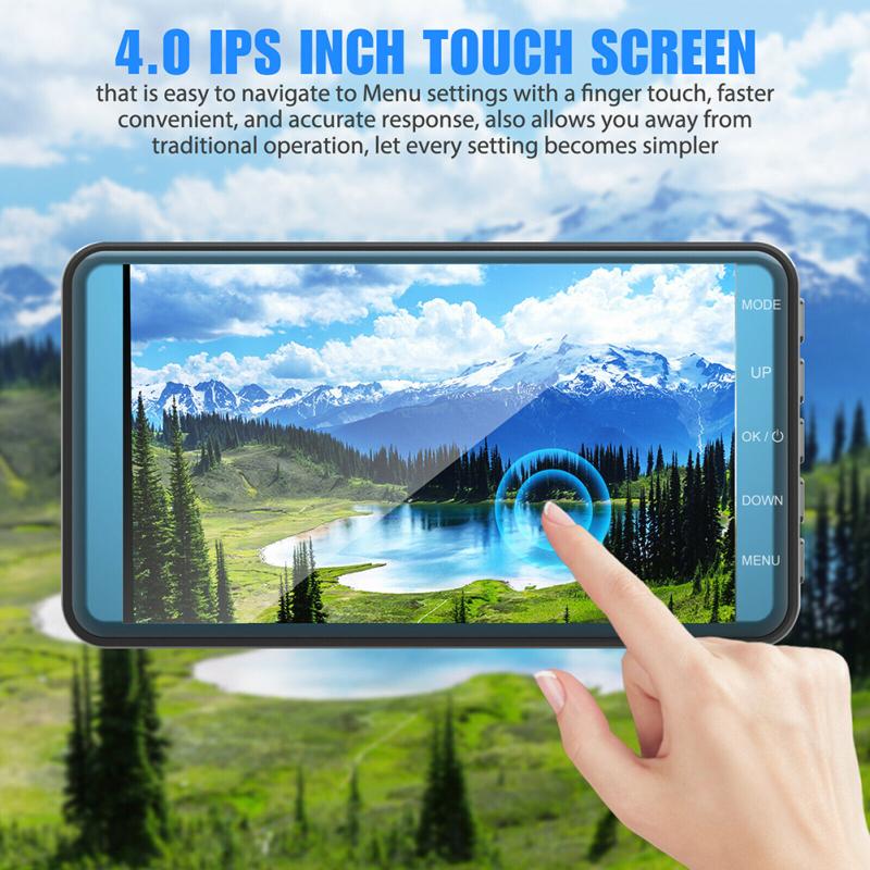 Автомобильный видеорегистратор, 4-дюймовый сенсорный экран с двумя объективами, видеорегистратор для вождения, Ips-экран, HD-рекордер, изображения заднего вида