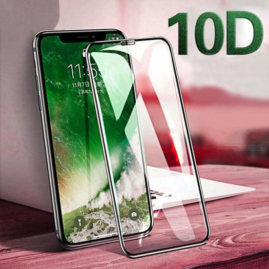 Ударопрочная 10D пленка из закаленного стекла для iPhone Xs/Xs Max/XR/X/6S/7 Plus/8