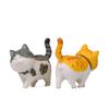 Decor Desktop Ornament Cartoon Cat Figurine Simulation Animal Model With Bowknot Mini Kitten Statue