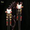 Han Elements Retro Style Headwear Hair Accessories Hanfu Accessories Girls Fox Animal Tassel Ancient Hair Clip For Decoration