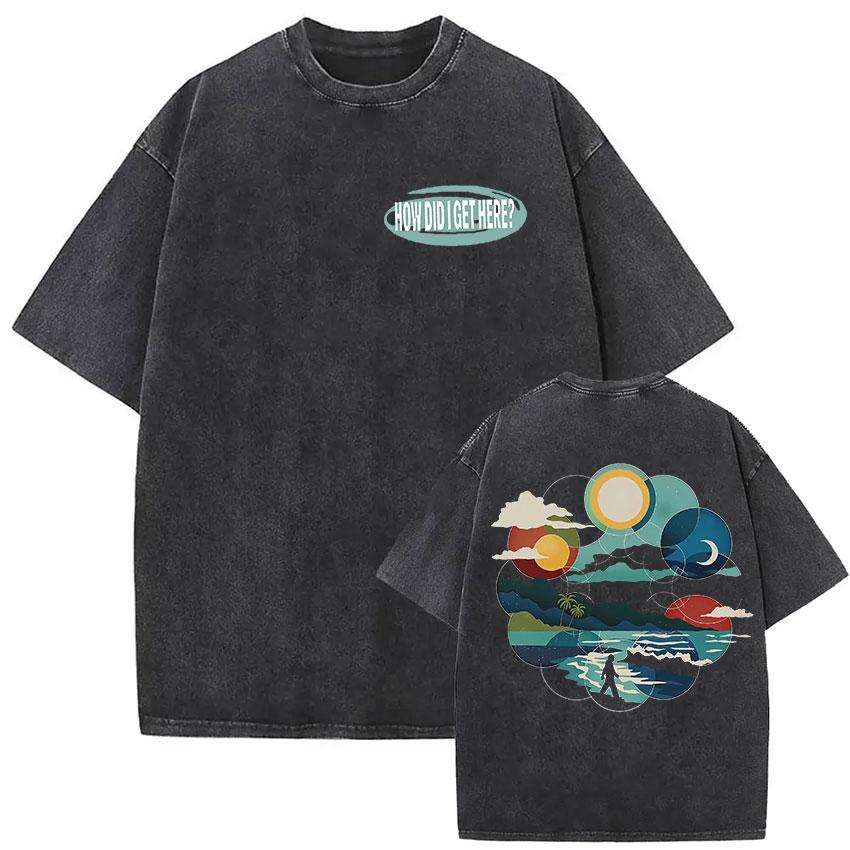 Louis Tomlinson How Did I Get Here Tour Retro Washed T Shirt Men Women Summer Clothing Fashion Cotton Short Sleeve Tshirt