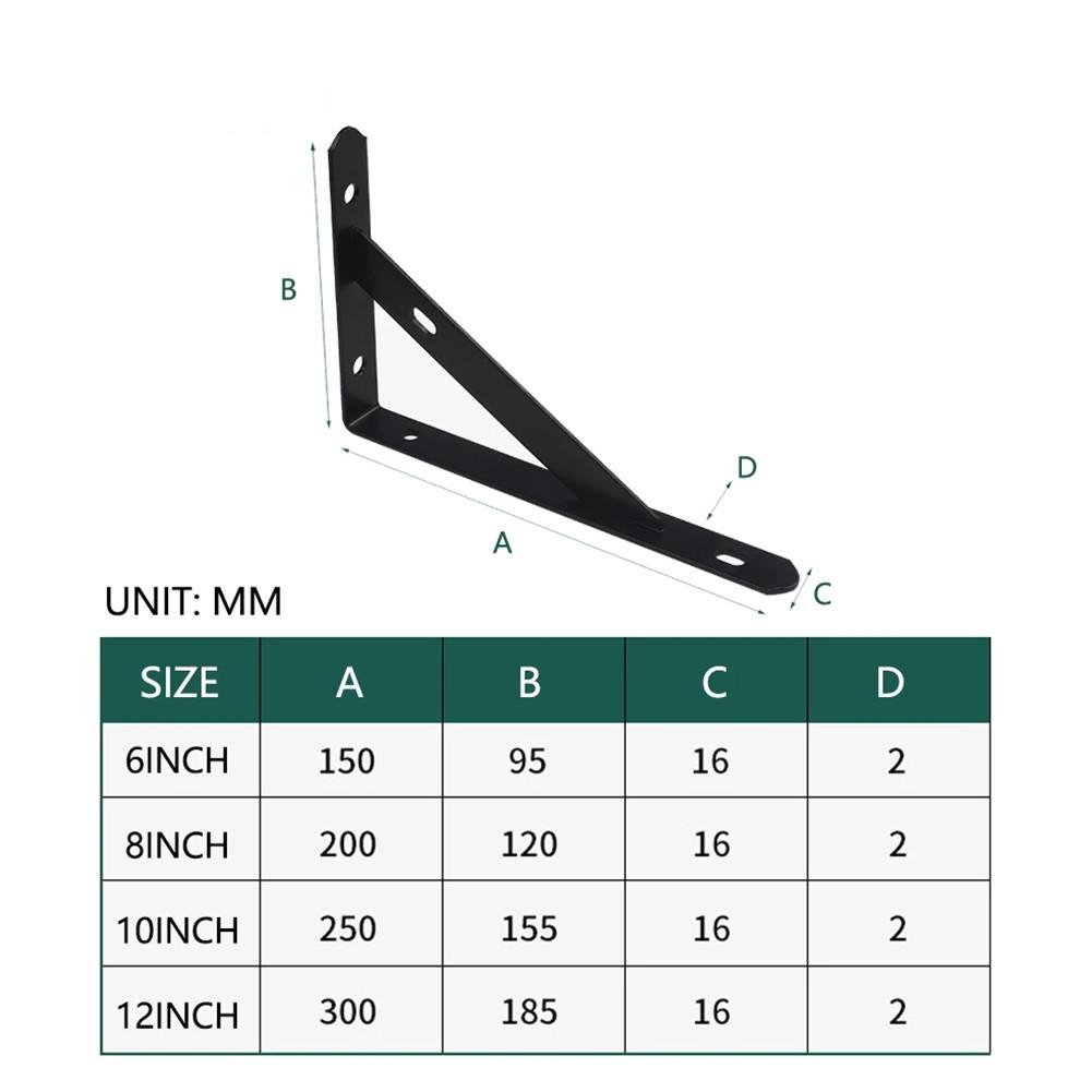 2 Pcs Triangle Shelf Brackets Heavy Duty Shelf Bracket Wall Mounted Support L Shape Corner Brace Shelf Right Angle Bracket