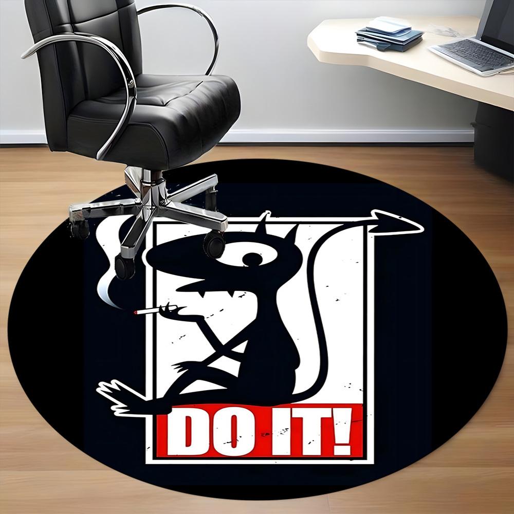 1pc Devil Smoke Office Round Area Rug, Mat Suitable For Office, Under Office Chairs Bedroom Living Room Home Decor, Room Deco