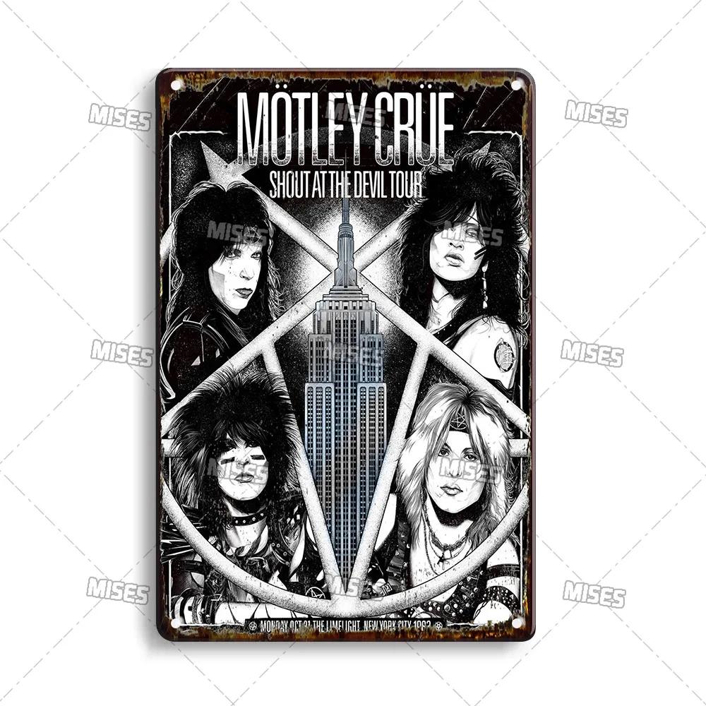 MISES ROCK Настенный декоративный постер Металлическая жестяная табличка Музыка Металлическая табличка Ржавая группа Металлическая вывеска Мужская пещера Дом Кухня Индустриальный декор