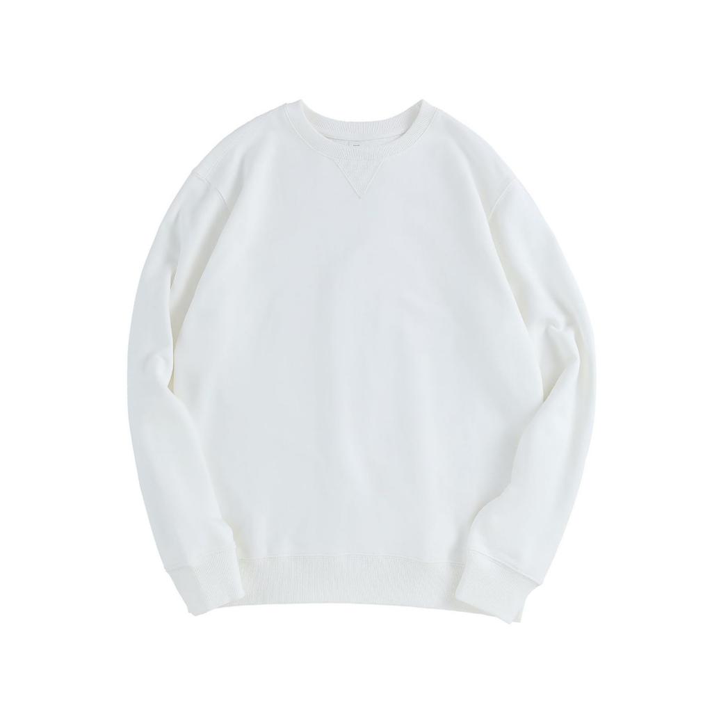 Cotton Women Solid Color Round Neck Long Sleeve Hoodie Sweatshirt Fashion Ladies Streetwear Slouch Pullover Jumper Tops