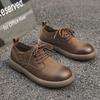 Модная мужская кожаная повседневная обувь Дышащие слипоны на шнуровке для мужчин Мягкая легкая обувь для ходьбы Удобные кроссовки для делового стиля