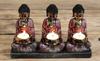 Buddha Candle Holder Antique Three Devotees