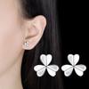 Simple and Fashionable Thickened Happy Clover Stud Earrings for Women, Elegant Small Fresh Thick Leaf Earrings, Personalized Girls Earrings.
