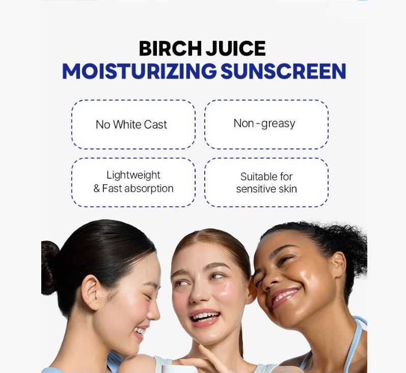 ROUND LAB Увлажняющий солнцезащитный крем с березовым соком 40 мл, тройной набор