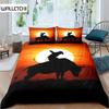 Пододеяльник в стиле вестерн-ковбой, езда на быке и лошади, комплект постельного белья для мальчиков-подростков из микрофибры, фермерский стиль, пододеяльник