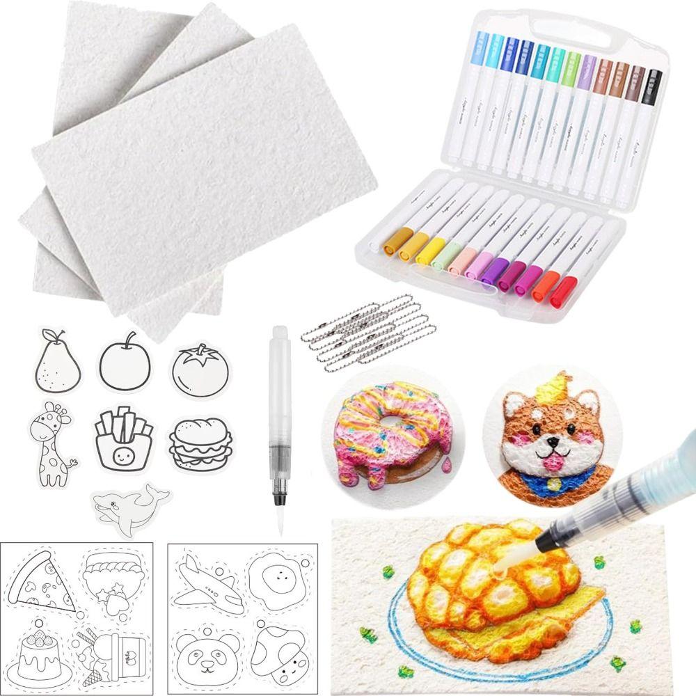 DIY Magic Texture Painting Kit With Easel Foam Texture Blank Painting Paper Art Supplies