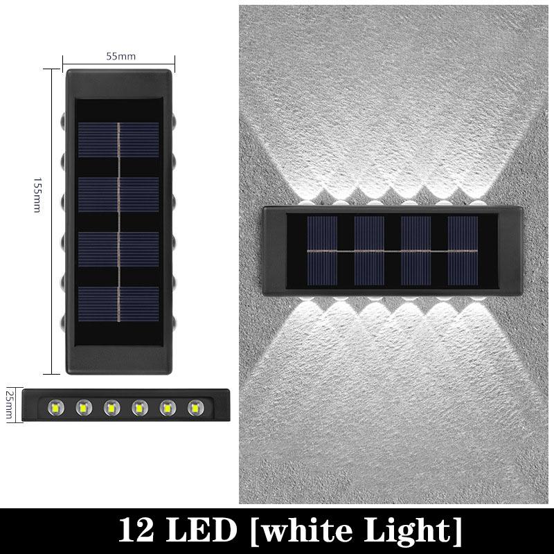 Solar LED Wall Lamp Outdoor Waterproof Up and Down Luminous Lighting Garden Decoration Solar Lights Stairs Fence Sunlight Lamp