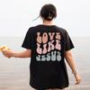 Love Like Jesus Colored Front and Back Printing Oversized T-Shirt Christian Loose Tee Women Casual 100% Cotton Aesthetic Top