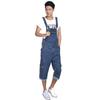Men's Bib Shorts Denim Overalls Large Size Strap Straight Pants Light Blue Jeans Men's Denim Shorts
