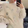 Цветочная вышивка пайетками темпераментные пуловеры свитера женские осенние и зимние вязаные свитера с длинным рукавом женские элегантные ажурные сексуальные джемперы топ 25877