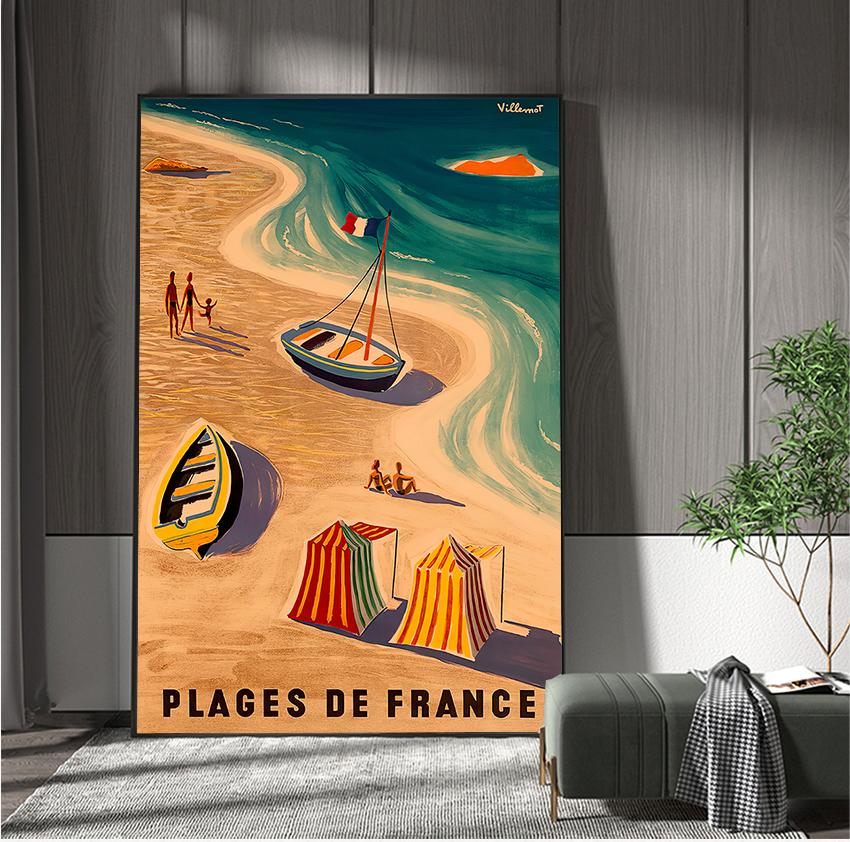 Vintage Wall Pictures Kraft Poster Coated Wall Sticker Home Decoration Gift Travel To Europe Japan by Air France Canvas Painting