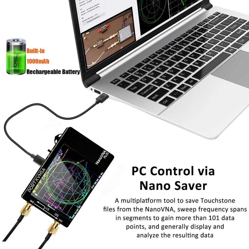 Новый обновленный NanoVNA 50 кГц - 2,7 ГГц Векторный анализатор антенной сети 2,8-дюймовый дисплей Измерение Коротких волн MF HF VHF UHF SSB Балун