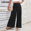 Летние женские брюки, однотонные широкие брюки с высокой талией, повседневные брюки