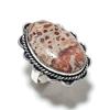 Кольцо из серебра 925 пробы с натуральным леопардовым яшмовым драгоценным камнем, размер 7 w2n85