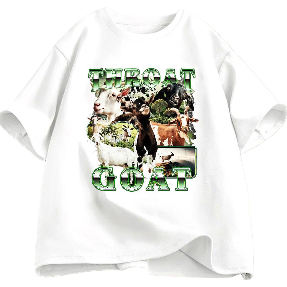 Throat Goal Fun Meme Pattern Tshirt Summer Mens Womens Casual Cotton Tshirt Harajuku Fashion Street Wear Y2K Tshirt