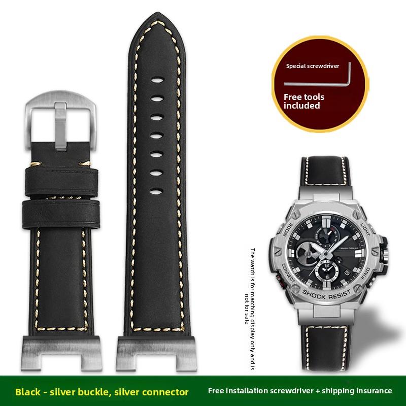 Ретро матовый кожаный ремешок для часов Casio G-Shock GST-210 GST-W300 GST-400G GST-B100 S100D/S110D/W110 Мужской кожаный ремешок Браслет