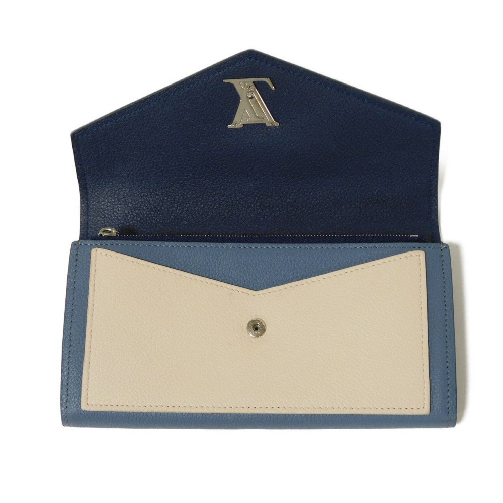 Used 12564 Portefeiulle My Rock Me M62544 7940 LV Signature Beige Two-Tone Snap Buttons with LV Logo, Blue Jean, Unisex